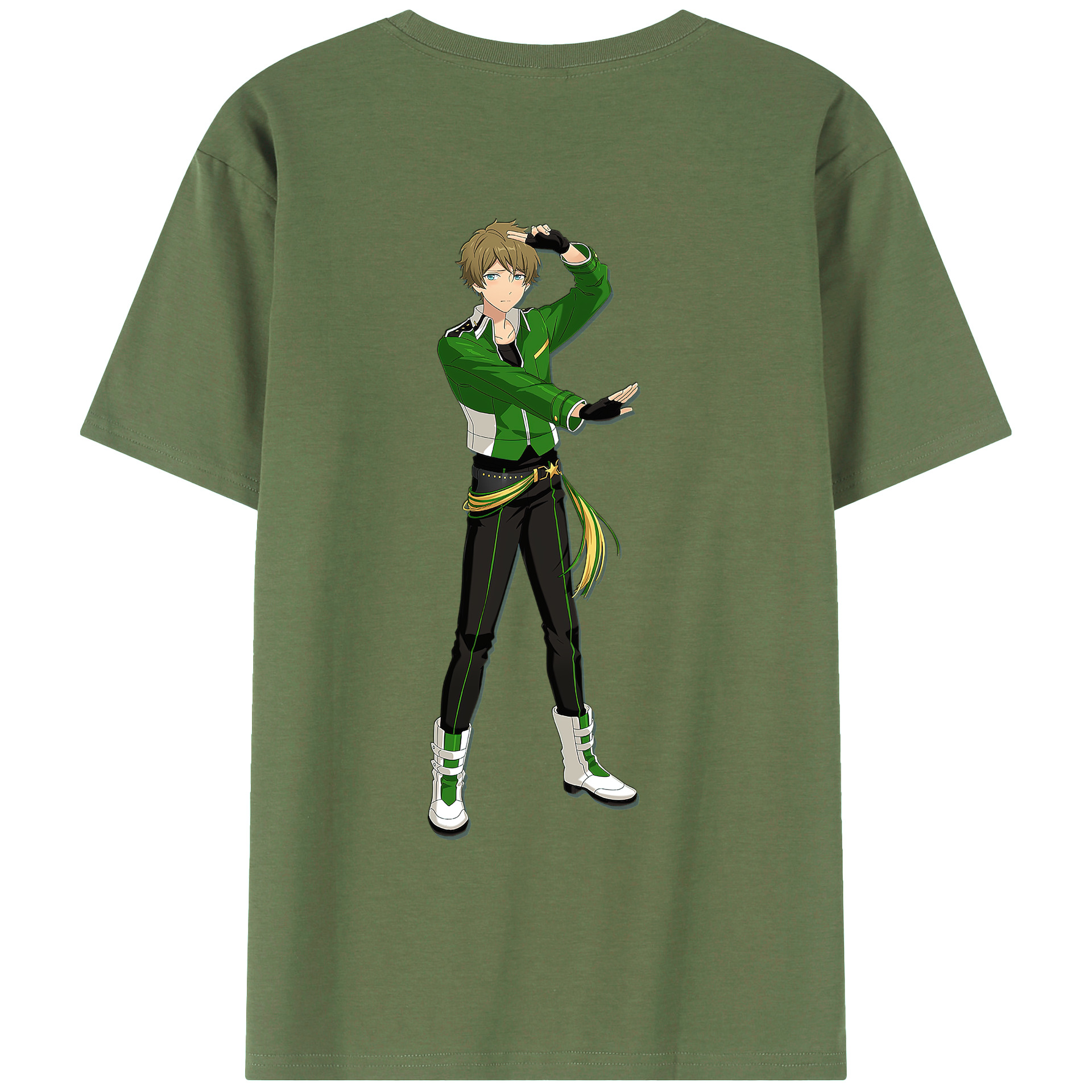 （画像用） あんさんぶるスターズ! Ensemble Stars 綿100％ メンズ半袖Tシャツ（バックプリント） 通気性